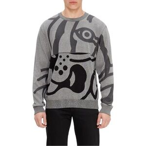 Kenzo K-Tiger Seasonal Sweater Mens Size Large Cotton Jumper Made in Italy Grey
